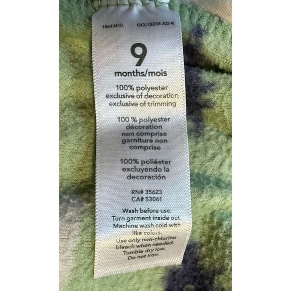 Fleece Dino-print Romper Onepiece, 9m - Picture 4 of 5